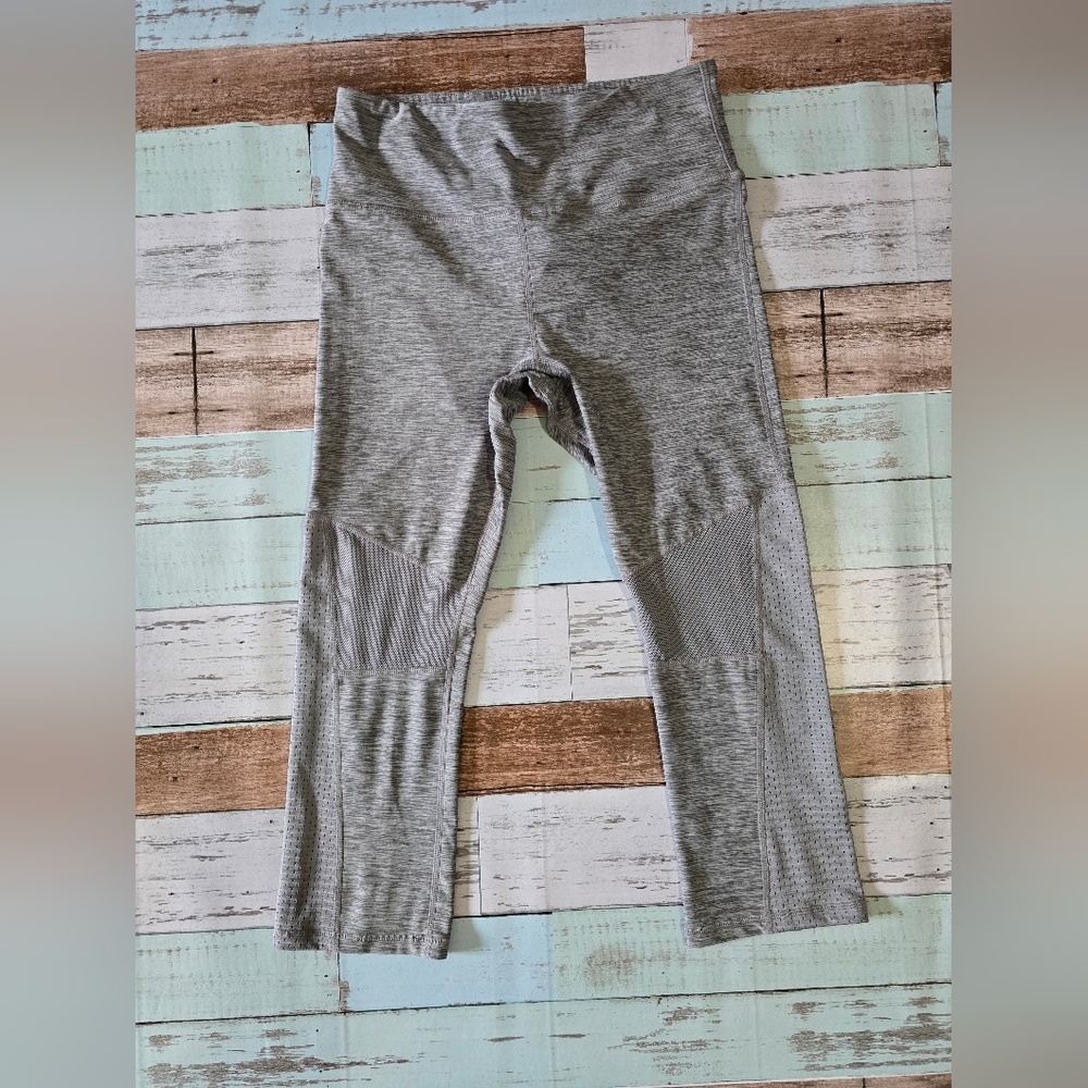 RBX Gray Girls' Active Leggings with Mesh Panels